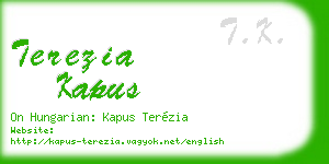 terezia kapus business card